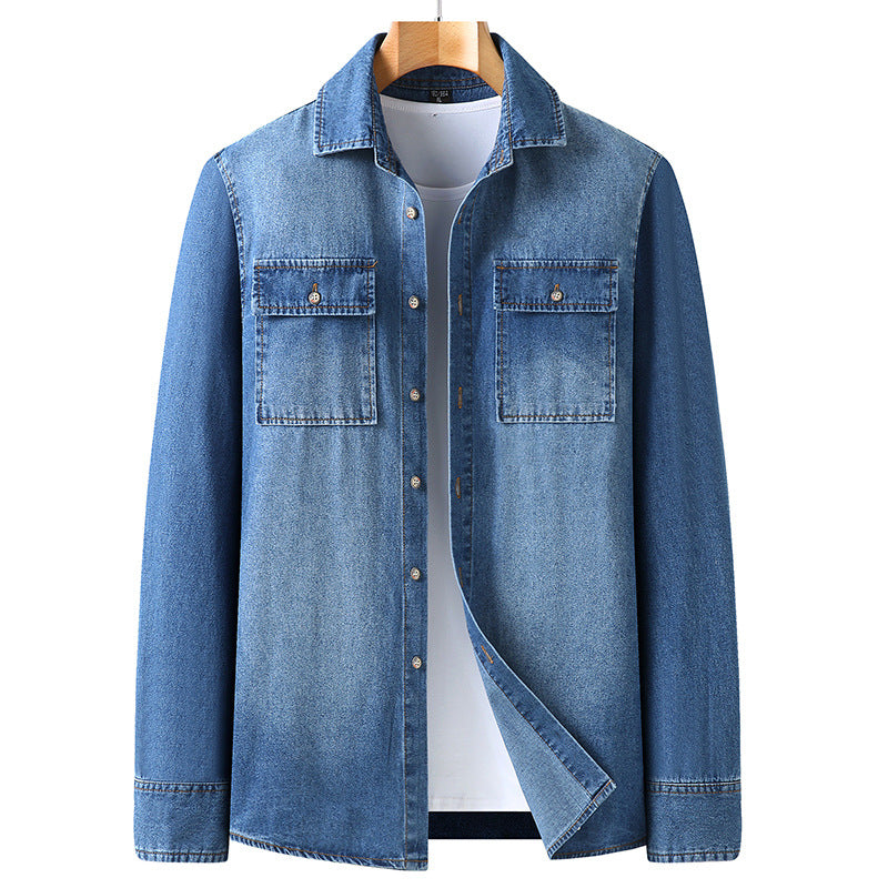 Men's Long Sleeve Denim Casual Coat Up to 8XL