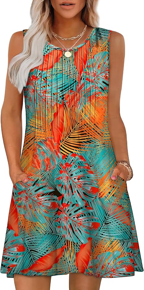 Casual Round Neck Sleeveless Vest Dress