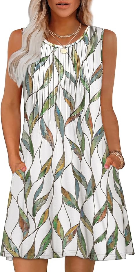 Casual Round Neck Sleeveless Vest Dress