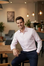 Mens Pink Twill Spread Collar Dress Shirt