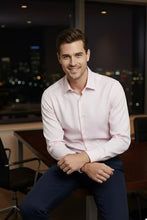 Mens Pink Twill Spread Collar Dress Shirt