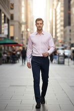 Mens Pink Twill Spread Collar Dress Shirt