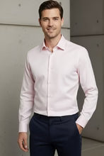 Mens Pink Twill Spread Collar Dress Shirt