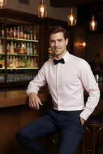 Mens Pink Twill Spread Collar Dress Shirt