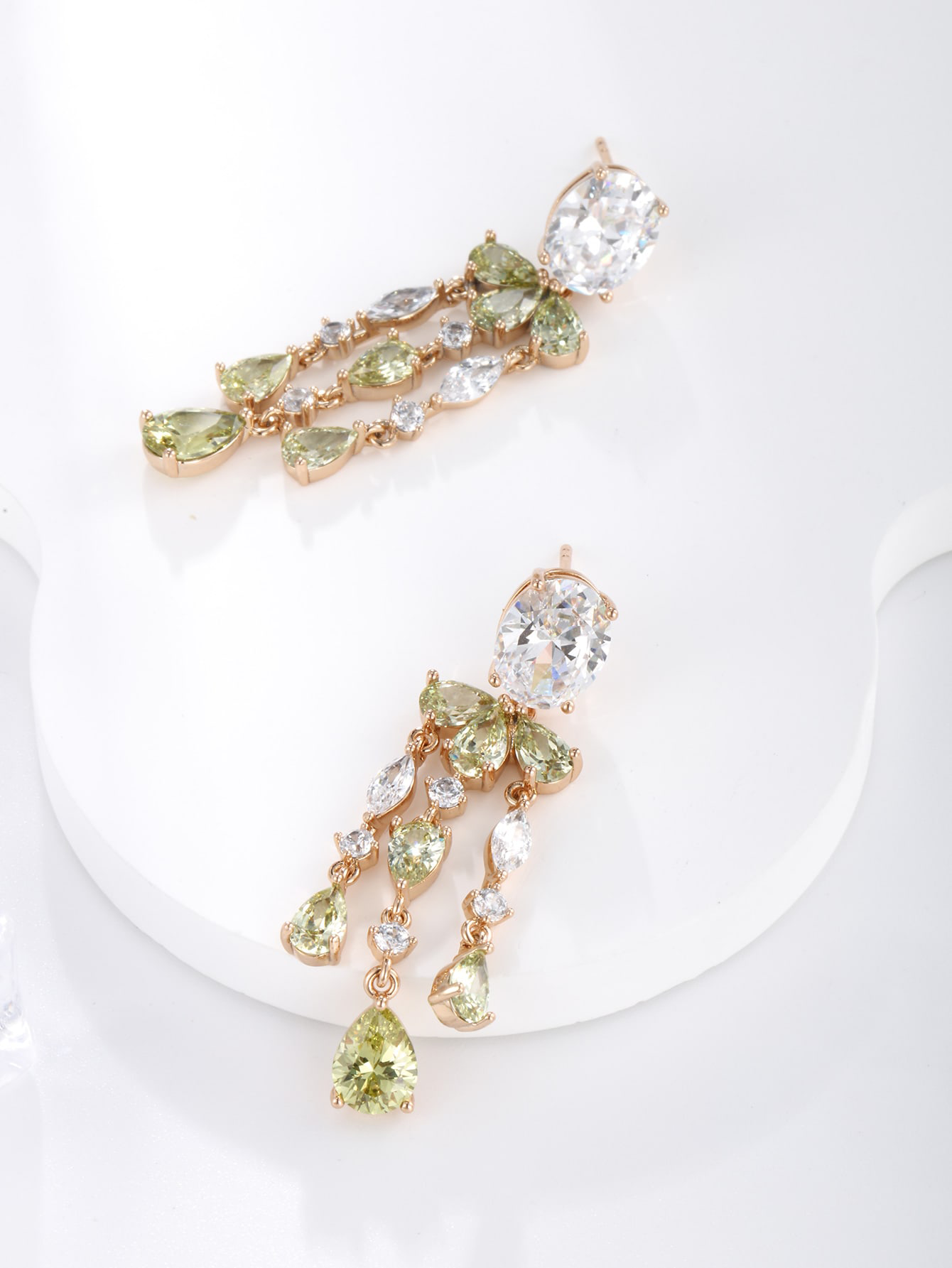 Luxury Copper CZ Earrings