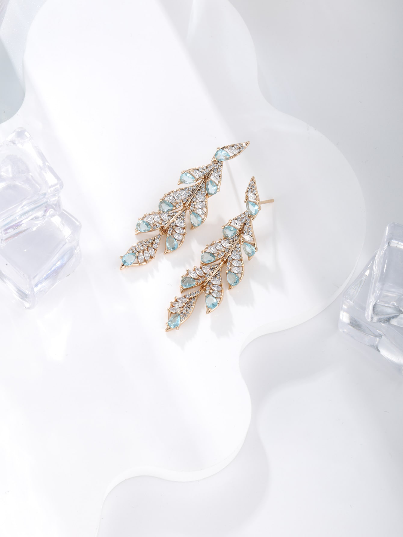 Luxury Copper CZ Earrings