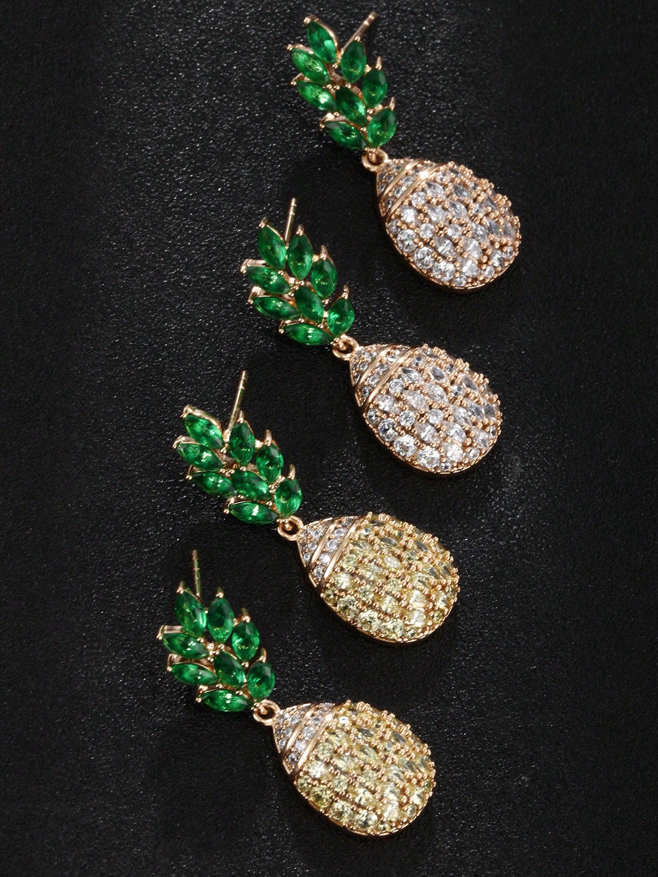 Pair of CZ Pineapple Earrings