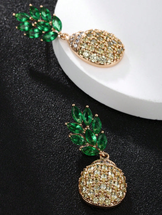 Pair of CZ Pineapple Earrings