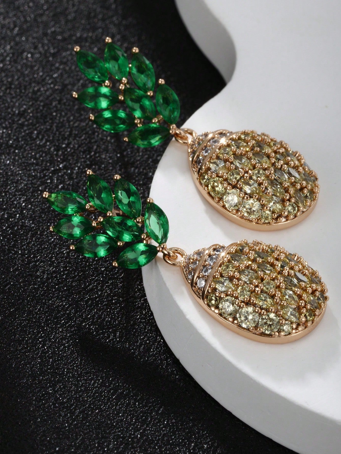 Pair of CZ Pineapple Earrings