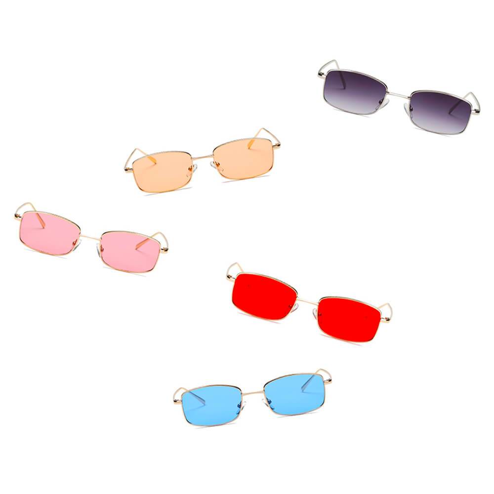 GARNER Retro Vintage Slim Rectangle Sunglasses