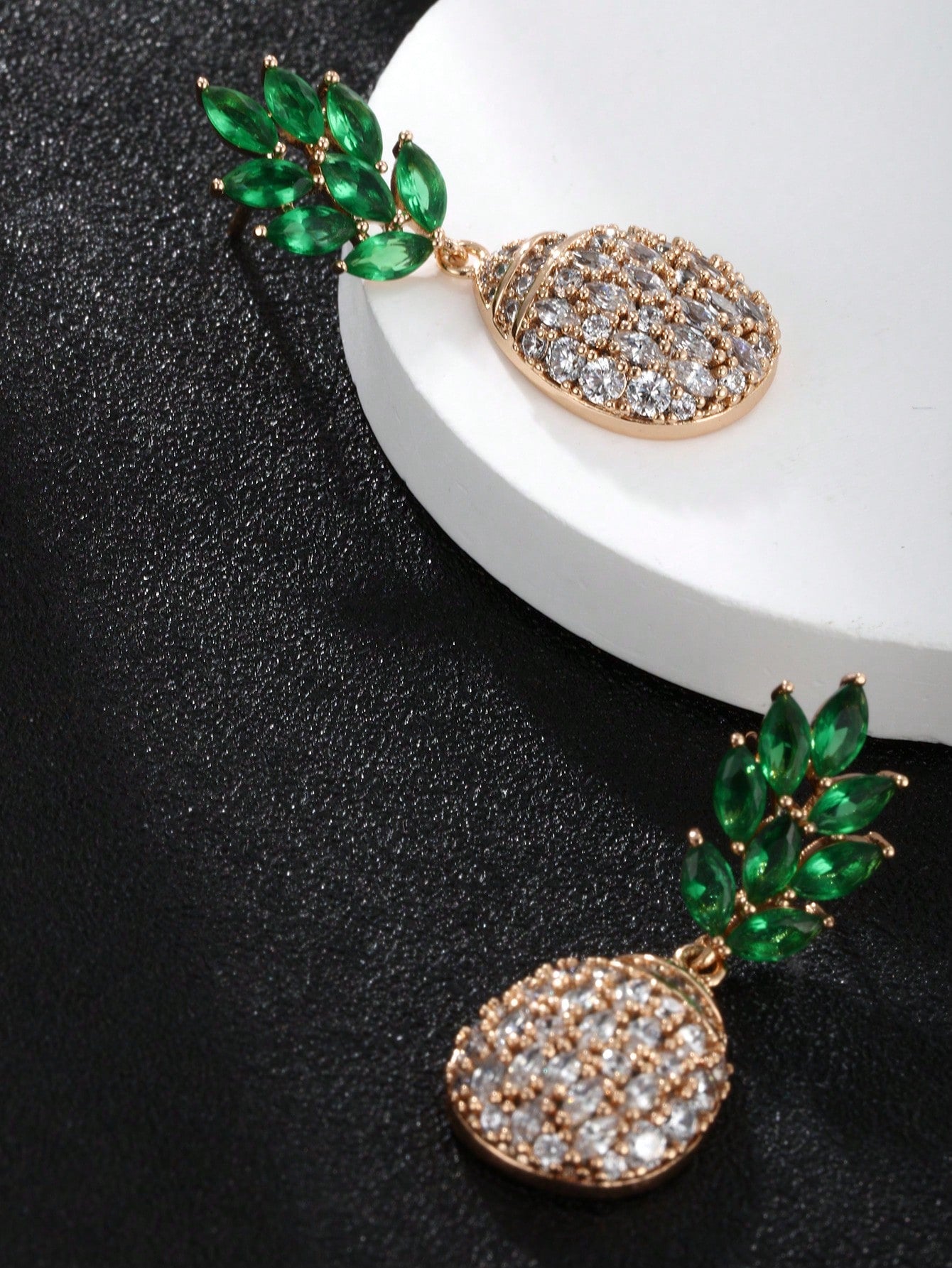 Pair of CZ Pineapple Earrings