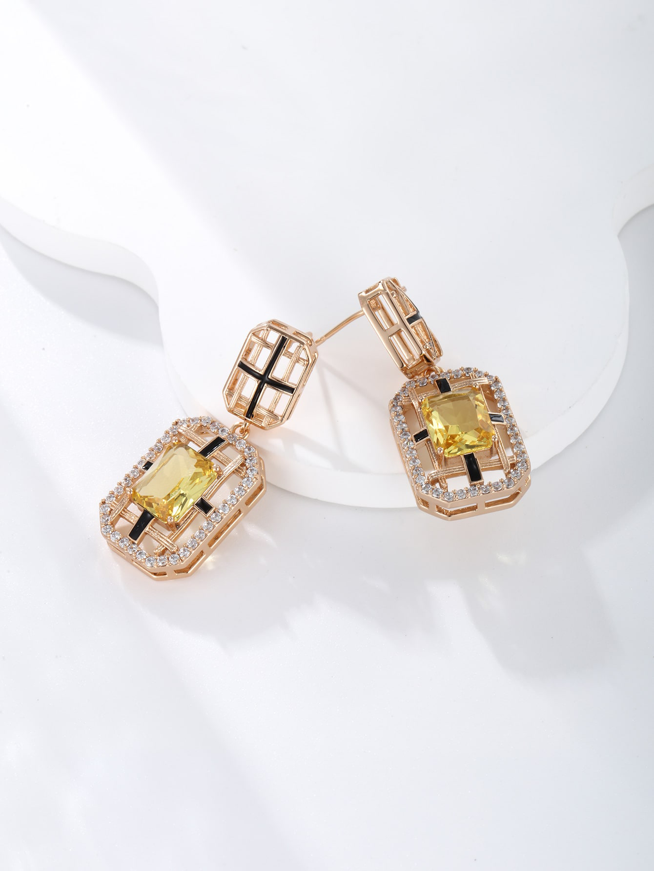 Luxury Copper CZ Earrings